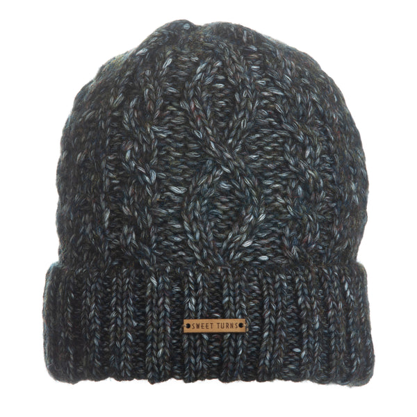 Adeline Beanie Black showcasing its one-size-fits-most design, perfect for gifting.