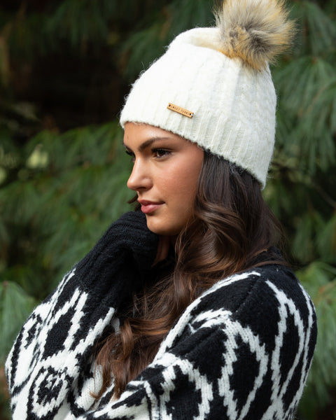 Charlie Beanie in Ivory - Sweet Turns