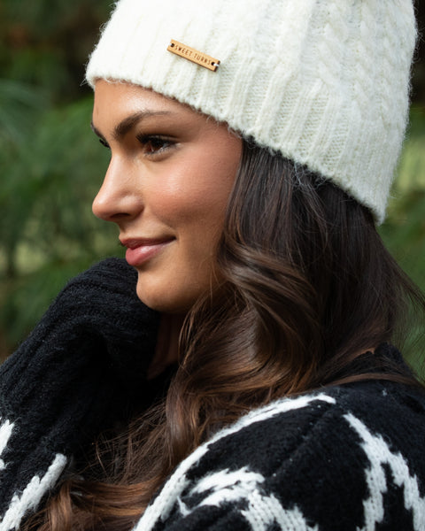 Charlie Beanie in Ivory - Sweet Turns