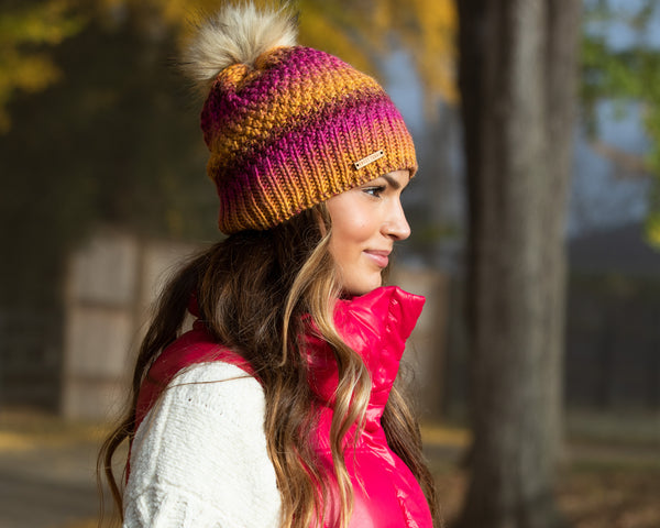 Early Rise Beanie in Fuschia - Sweet Turns