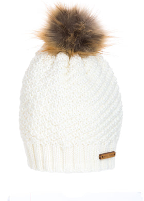 Lexington Beanie in Ivory - Sweet Turns