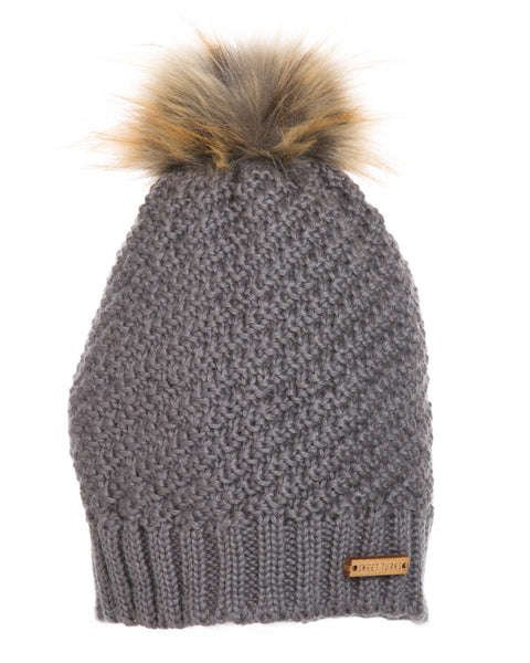 Lexington Beanie in Slate - Sweet Turns