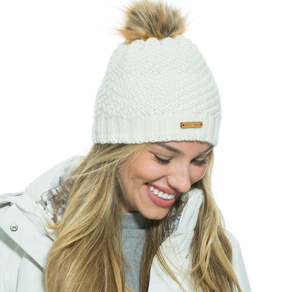 Lexington Beanie in Ivory - Sweet Turns