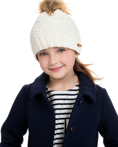 Kids' Lexington Beanie in White - Sweet Turns