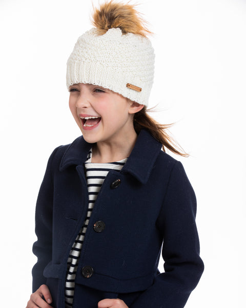 Kids' Lexington Beanie in White - Sweet Turns